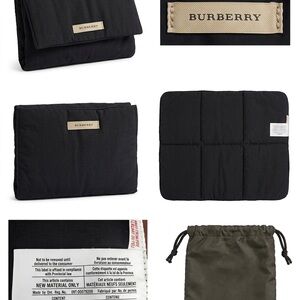 Burberry Black Quilted changing diaper mat with pouch